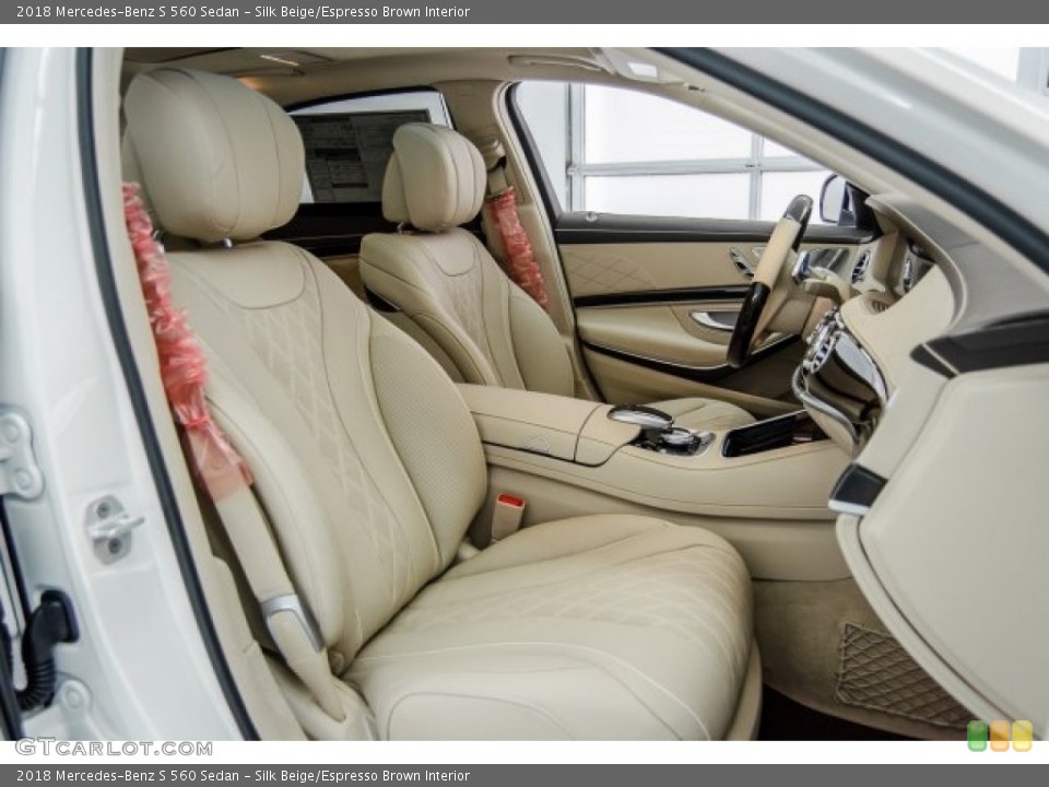 Silk Beige/Espresso Brown Interior Photo for the 2018 Mercedes-Benz S 560 Sedan #124107256