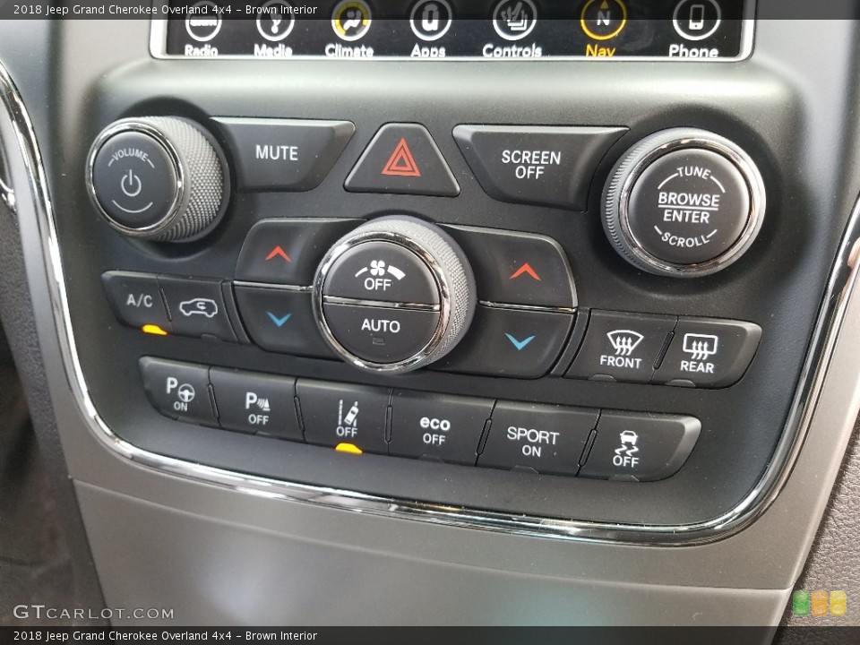 Brown Interior Controls for the 2018 Jeep Grand Cherokee Overland 4x4 #124116967