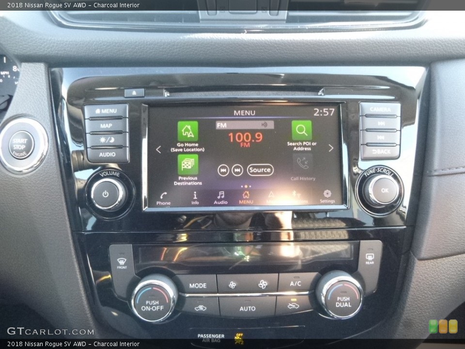 Charcoal Interior Controls for the 2018 Nissan Rogue SV AWD #124118332