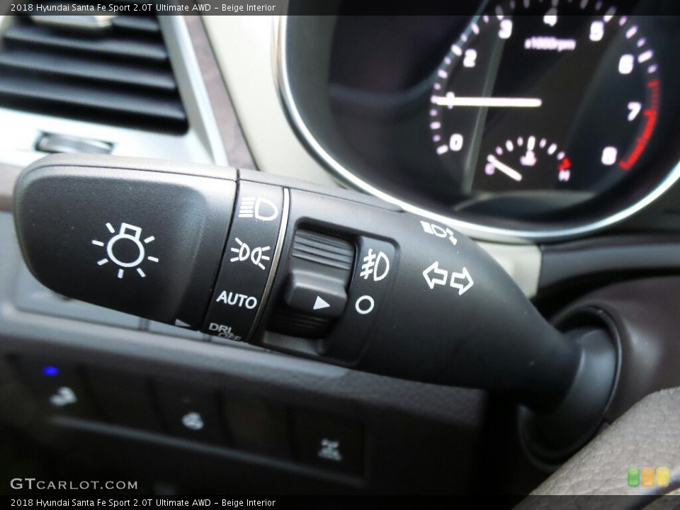 Beige Interior Controls for the 2018 Hyundai Santa Fe Sport 2.0T Ultimate AWD #124121776