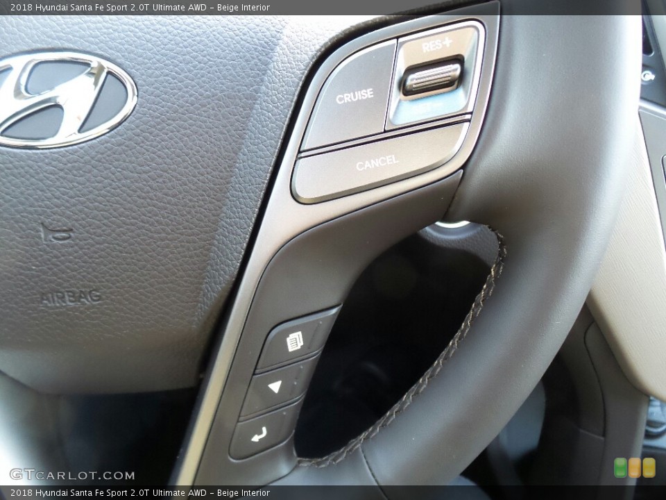 Beige Interior Controls for the 2018 Hyundai Santa Fe Sport 2.0T Ultimate AWD #124121806
