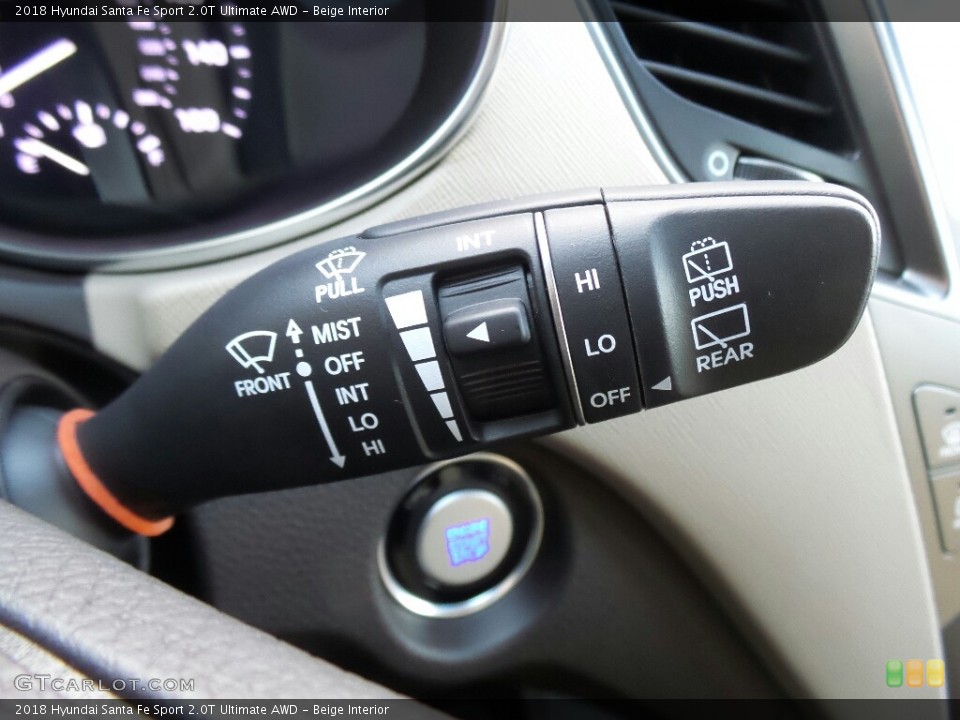 Beige Interior Controls for the 2018 Hyundai Santa Fe Sport 2.0T Ultimate AWD #124121839