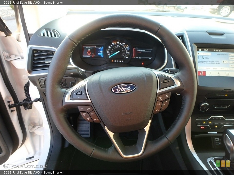 Ebony Interior Steering Wheel for the 2018 Ford Edge SEL AWD #124122250