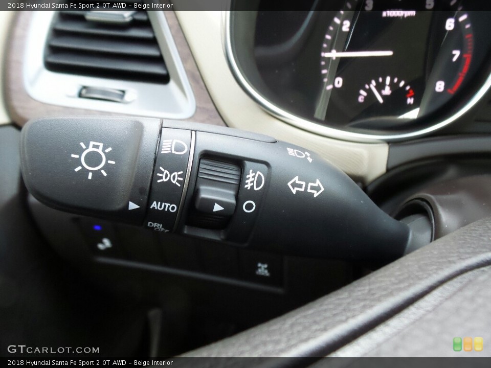 Beige Interior Controls for the 2018 Hyundai Santa Fe Sport 2.0T AWD #124122763