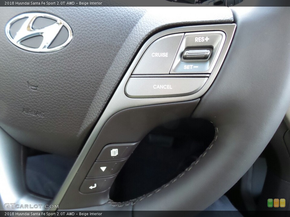 Beige Interior Controls for the 2018 Hyundai Santa Fe Sport 2.0T AWD #124122794