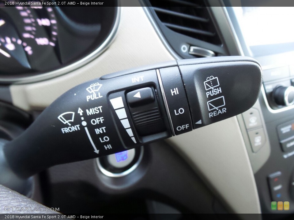 Beige Interior Controls for the 2018 Hyundai Santa Fe Sport 2.0T AWD #124122826