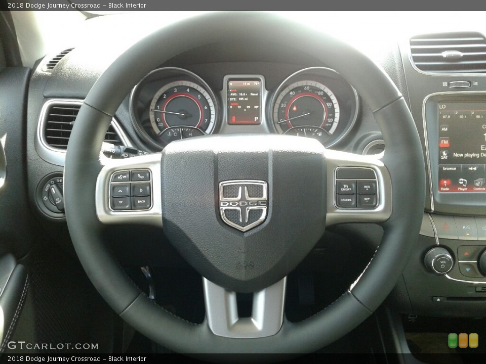 Black Interior Steering Wheel for the 2018 Dodge Journey Crossroad #124139896