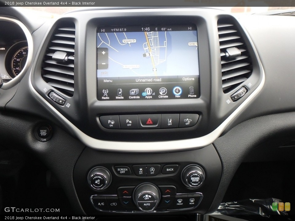 Black Interior Navigation for the 2018 Jeep Cherokee Overland 4x4 #124150952