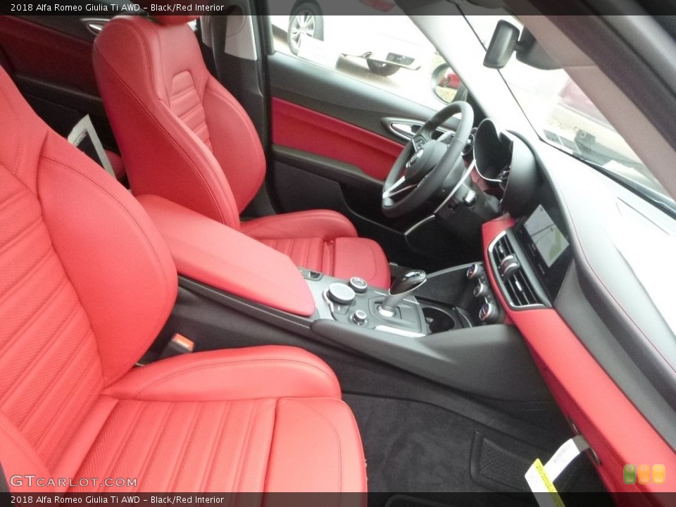 Black/Red Interior Front Seat for the 2018 Alfa Romeo Giulia Ti AWD #124157444