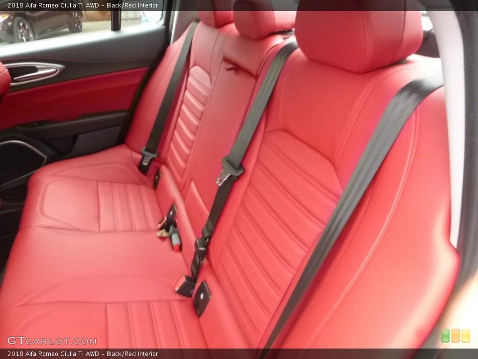 Black/Red Interior Rear Seat for the 2018 Alfa Romeo Giulia Ti AWD #124157483