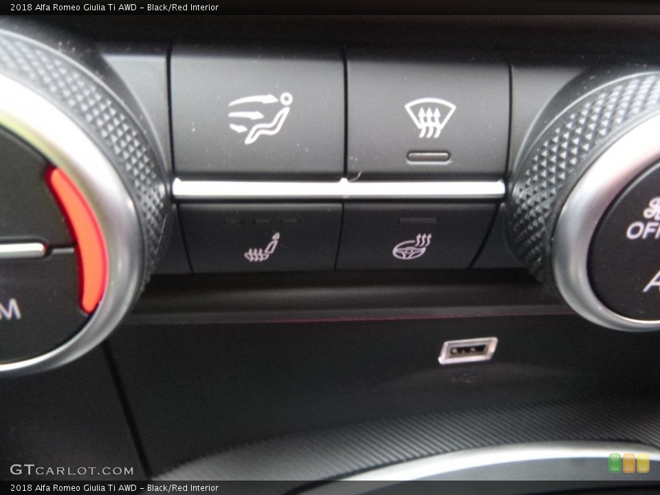 Black/Red Interior Controls for the 2018 Alfa Romeo Giulia Ti AWD #124157810