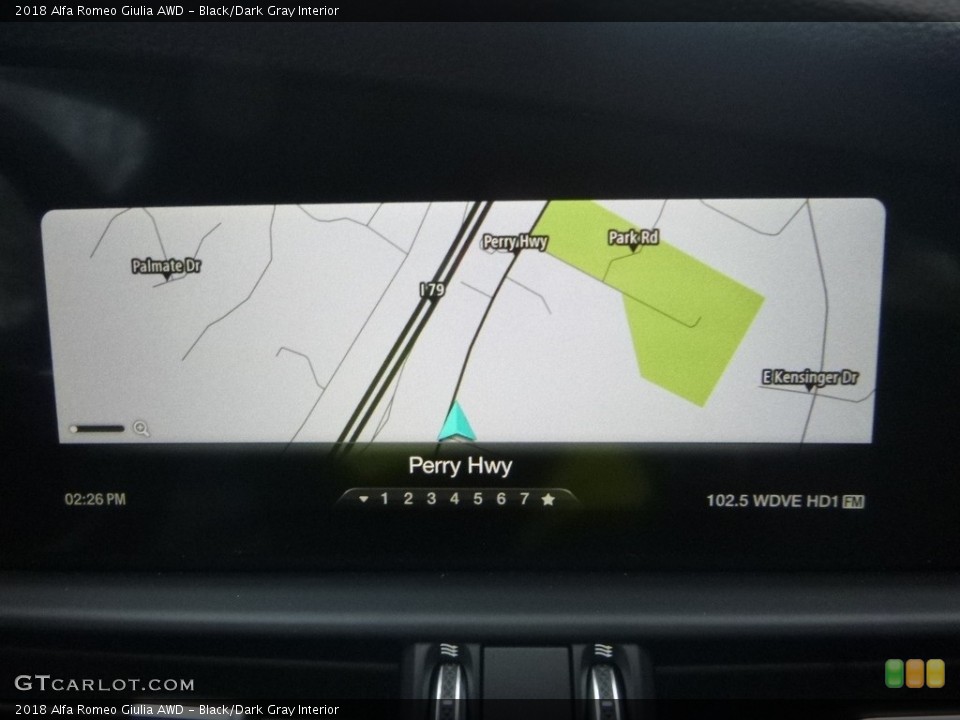 Black/Dark Gray Interior Navigation for the 2018 Alfa Romeo Giulia AWD #124158392