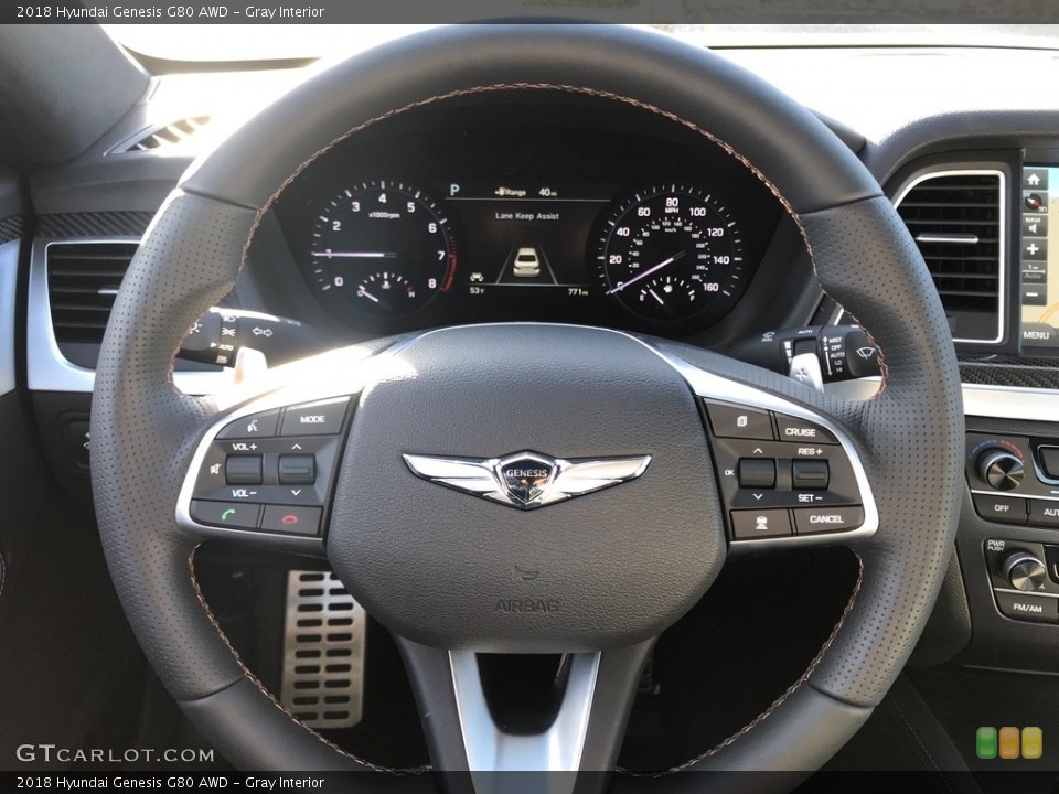 Gray Interior Steering Wheel for the 2018 Hyundai Genesis G80 AWD #124178522