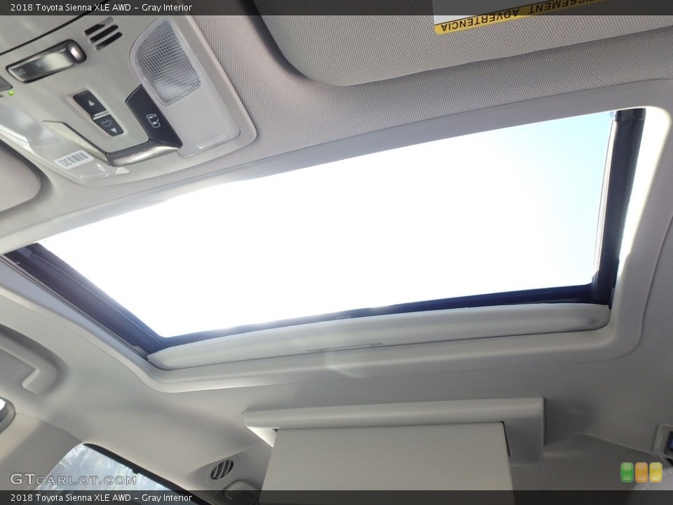 Gray Interior Sunroof for the 2018 Toyota Sienna XLE AWD #124179440