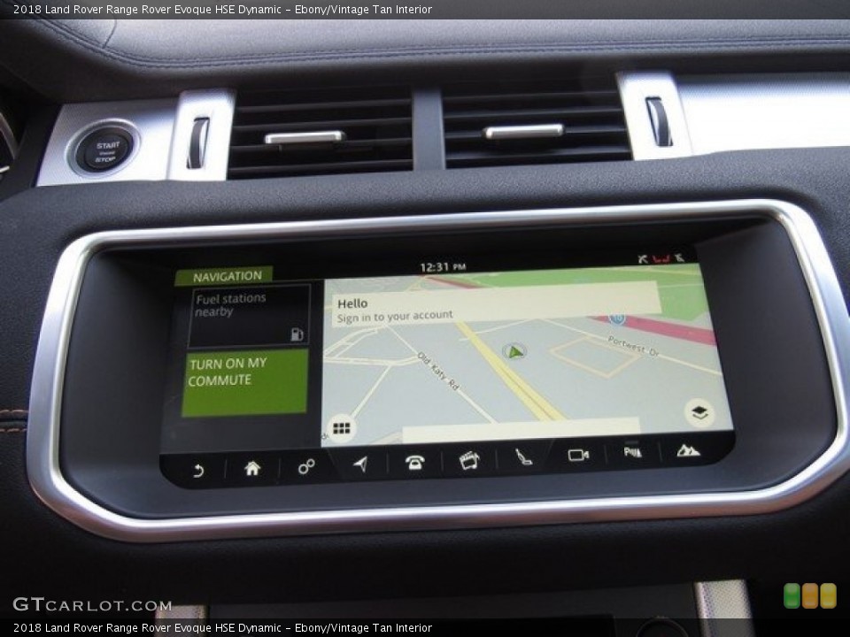 Ebony/Vintage Tan Interior Navigation for the 2018 Land Rover Range Rover Evoque HSE Dynamic #124208306