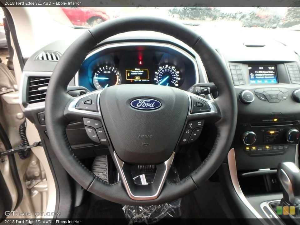 Ebony Interior Steering Wheel for the 2018 Ford Edge SEL AWD #124239076