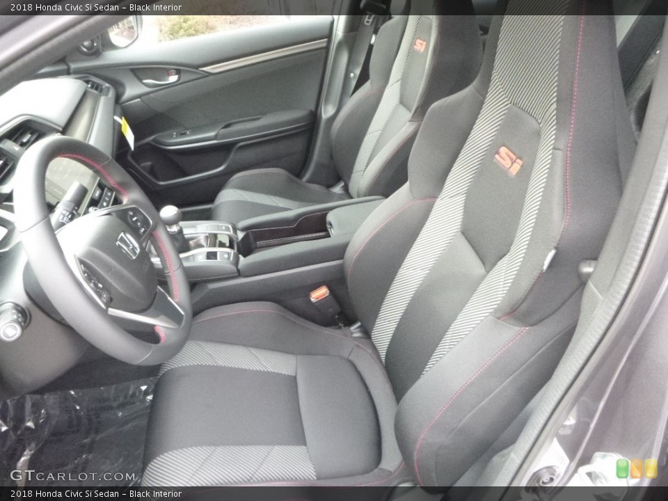 Black Interior Front Seat for the 2018 Honda Civic Si Sedan #124243539