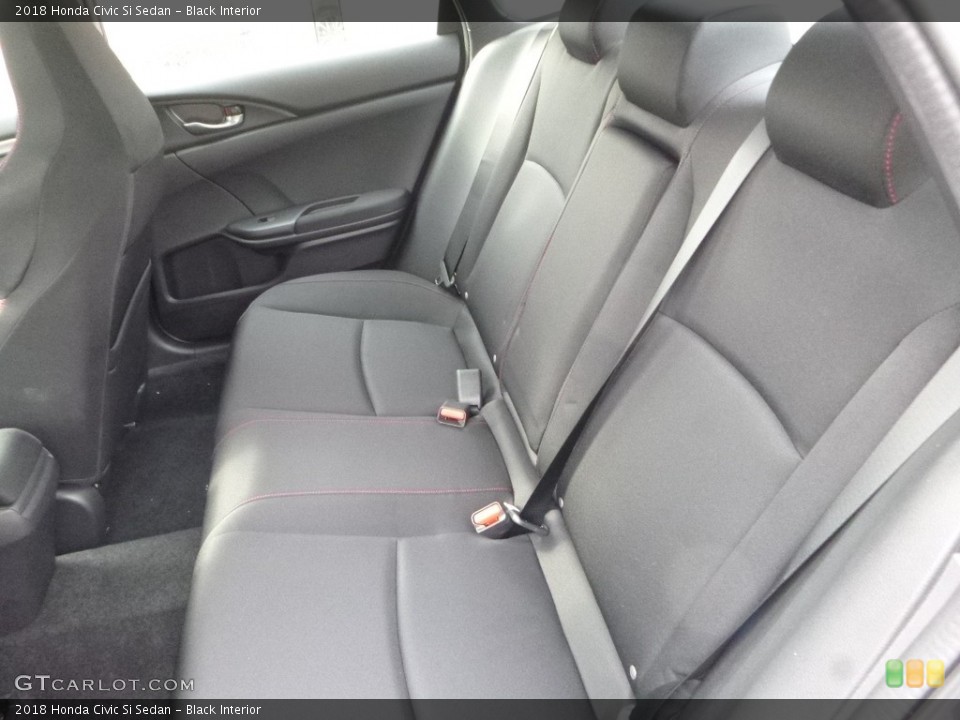 Black Interior Rear Seat for the 2018 Honda Civic Si Sedan #124243568