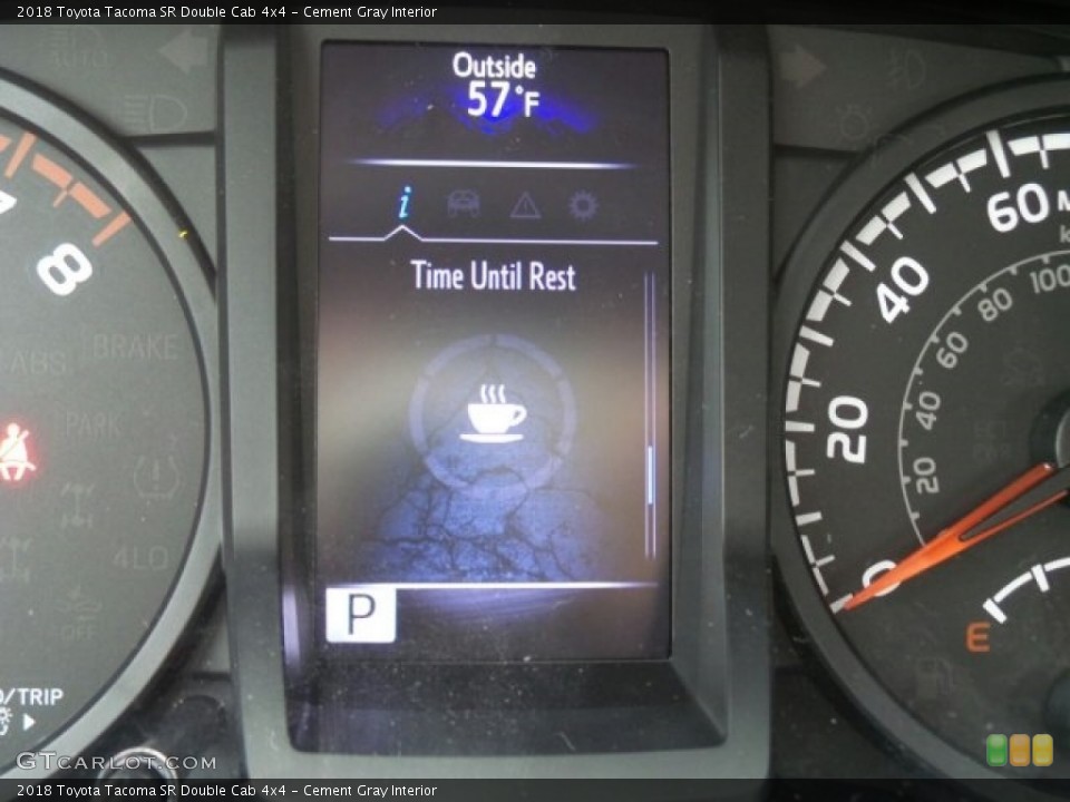 Cement Gray Interior Gauges for the 2018 Toyota Tacoma SR Double Cab 4x4 #124245362