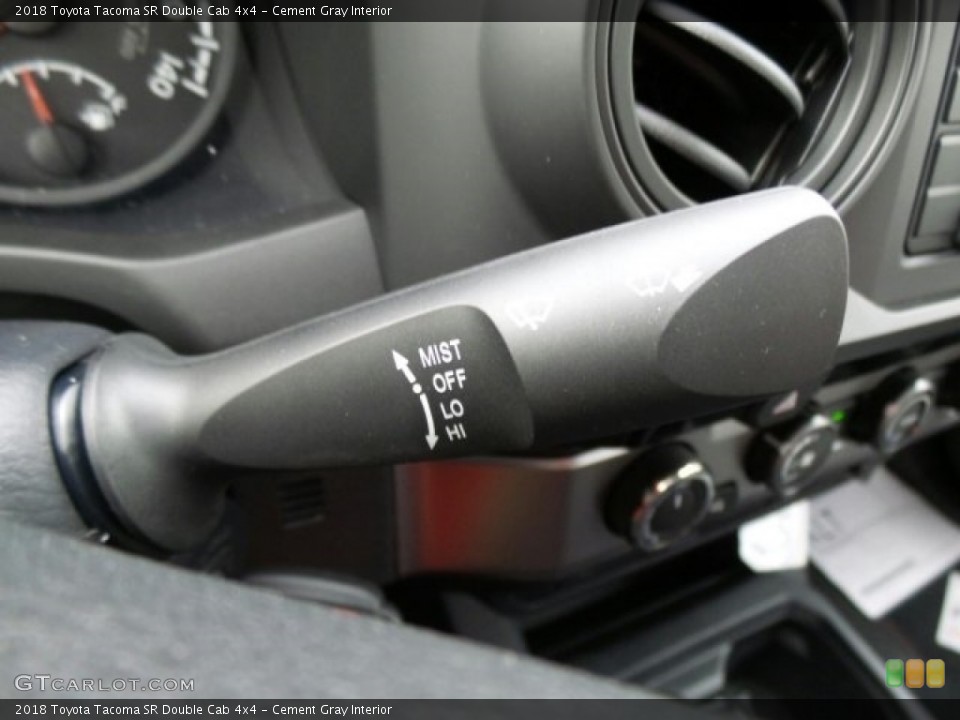 Cement Gray Interior Controls for the 2018 Toyota Tacoma SR Double Cab 4x4 #124245473