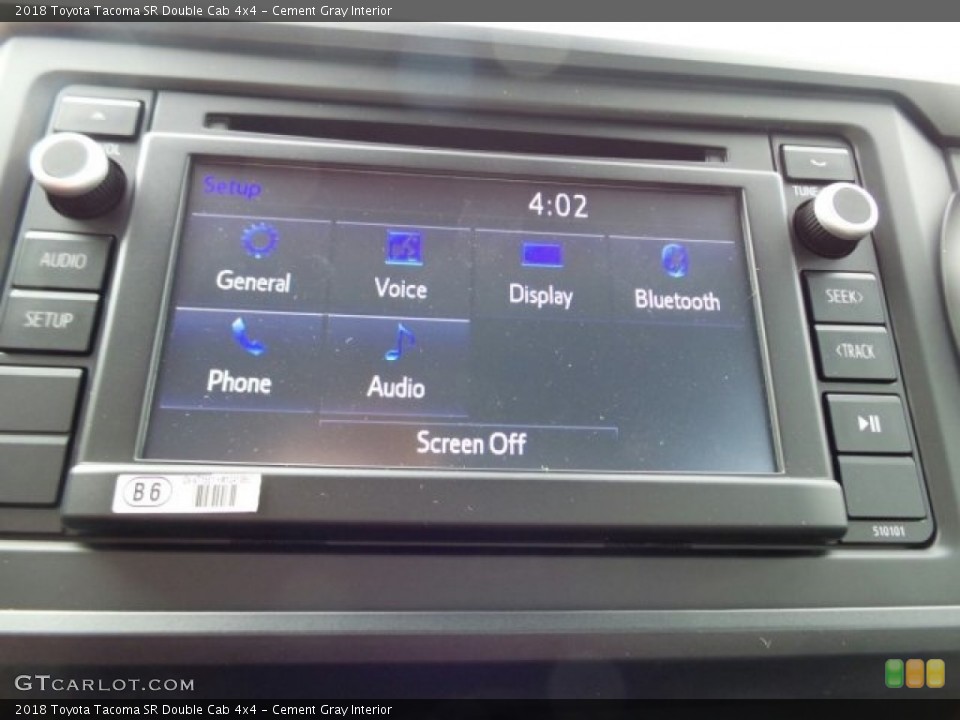 Cement Gray Interior Controls for the 2018 Toyota Tacoma SR Double Cab 4x4 #124245503