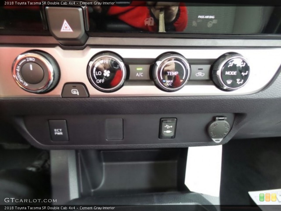 Cement Gray Interior Controls for the 2018 Toyota Tacoma SR Double Cab 4x4 #124245512