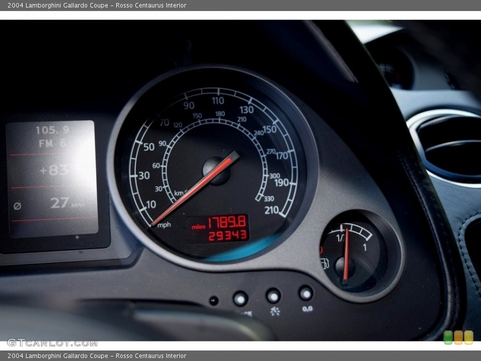 Rosso Centaurus Interior Gauges for the 2004 Lamborghini Gallardo Coupe #124259742