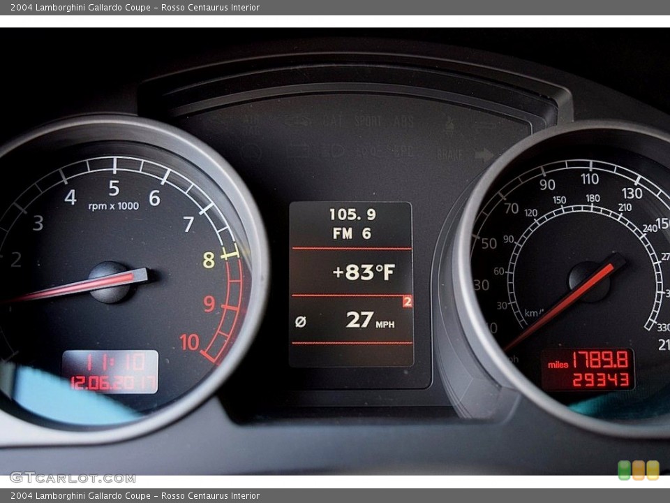 Rosso Centaurus Interior Gauges for the 2004 Lamborghini Gallardo Coupe #124259758