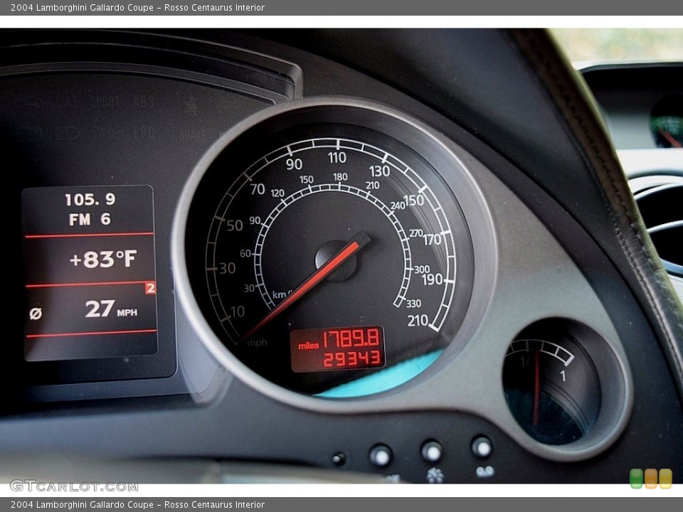 Rosso Centaurus Interior Gauges for the 2004 Lamborghini Gallardo Coupe #124259775