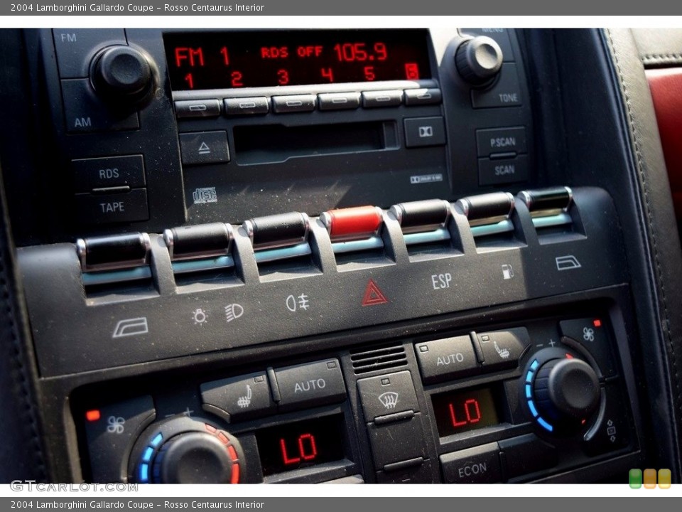 Rosso Centaurus Interior Controls for the 2004 Lamborghini Gallardo Coupe #124259806