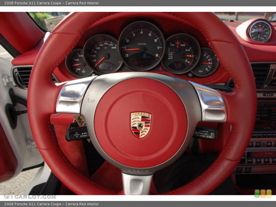 Carrera Red Interior Steering Wheel for the 2008 Porsche 911 Carrera Coupe #12428047