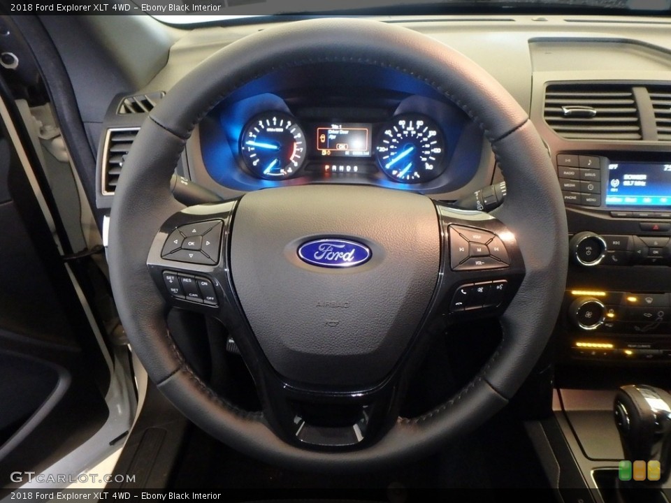 Ebony Black Interior Steering Wheel for the 2018 Ford Explorer XLT 4WD #124296397