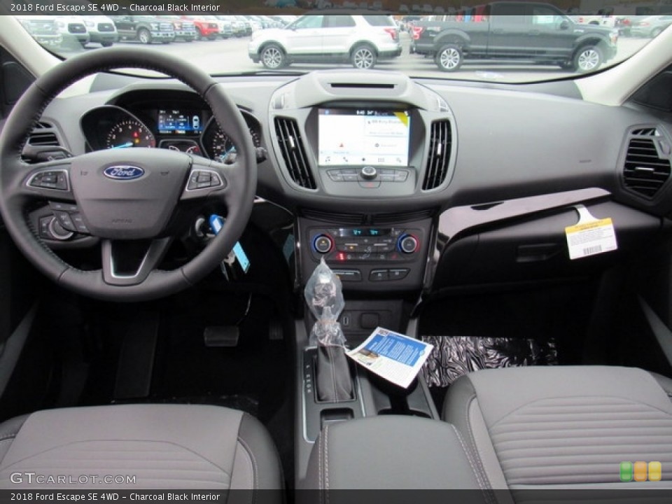 Charcoal Black Interior Dashboard for the 2018 Ford Escape SE 4WD #124301361
