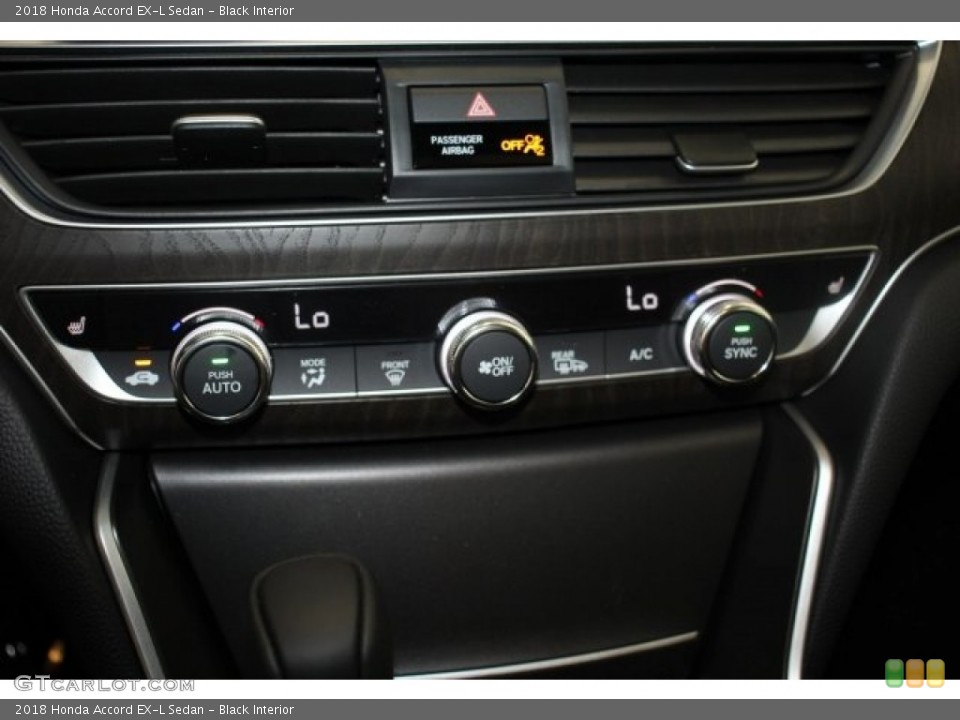 Black Interior Controls for the 2018 Honda Accord EX-L Sedan #124301982