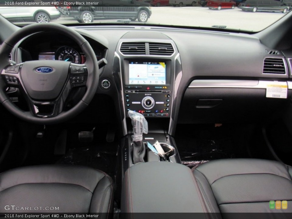 Ebony Black Interior Dashboard for the 2018 Ford Explorer Sport 4WD #124302267