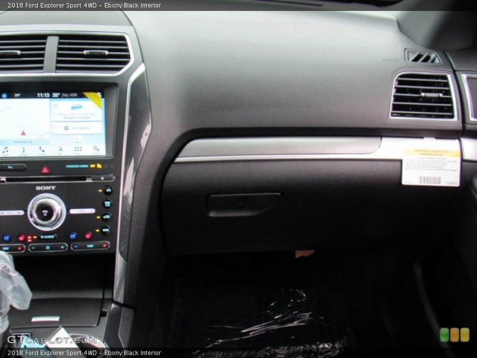 Ebony Black Interior Dashboard for the 2018 Ford Explorer Sport 4WD #124302276
