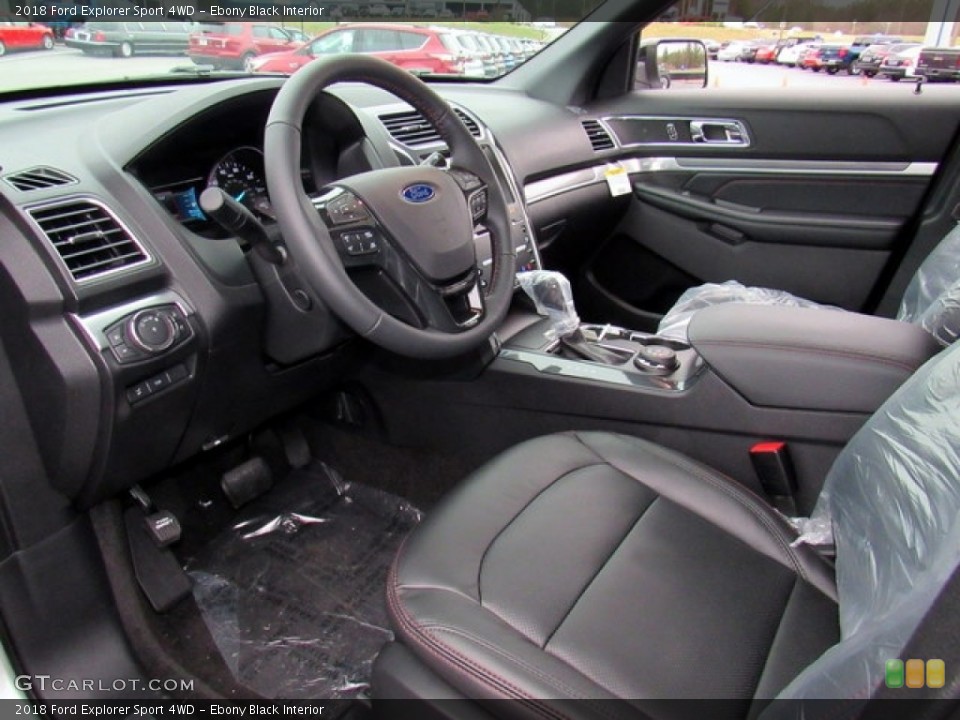 Ebony Black Interior Photo for the 2018 Ford Explorer Sport 4WD #124302436
