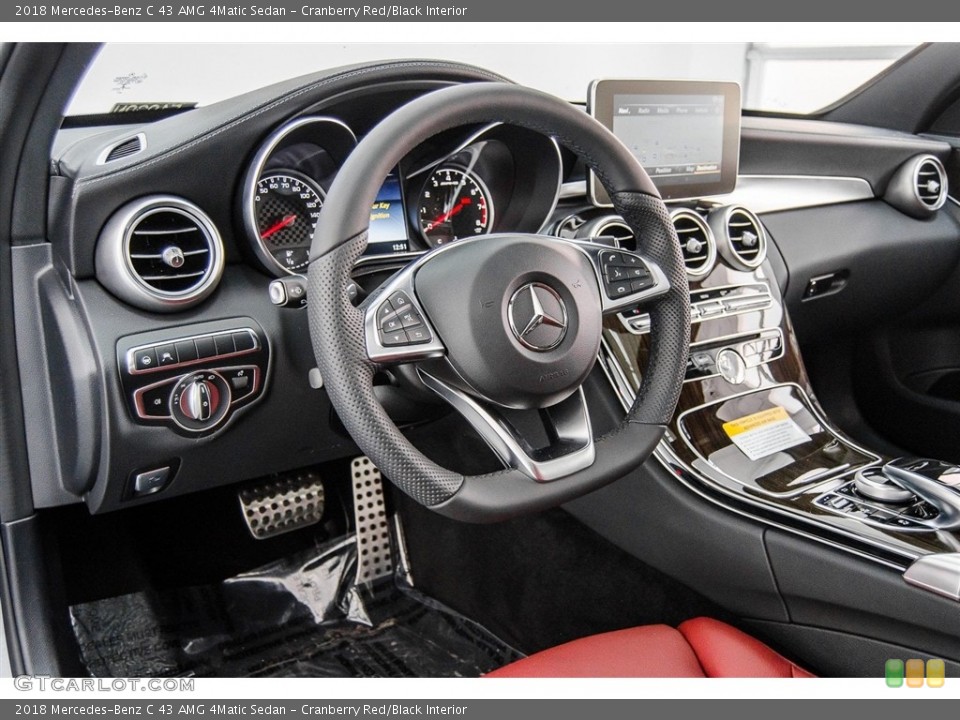 Cranberry Red/Black Interior Steering Wheel for the 2018 Mercedes-Benz C 43 AMG 4Matic Sedan #124317620