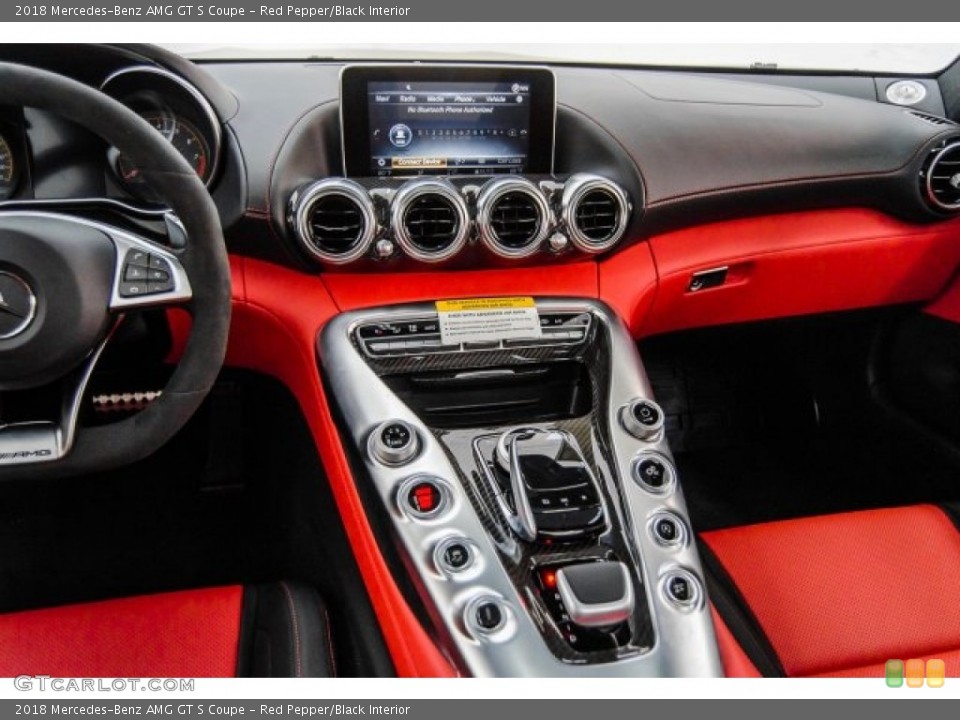 Red Pepper/Black Interior Controls for the 2018 Mercedes-Benz AMG GT S Coupe #124321265