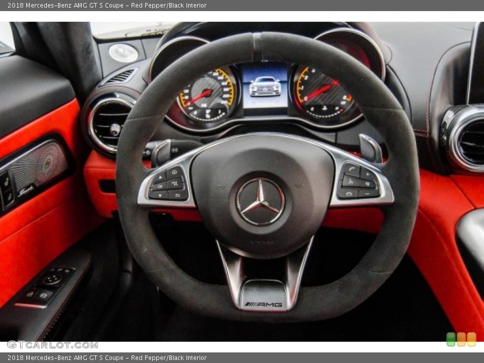 Red Pepper/Black Interior Steering Wheel for the 2018 Mercedes-Benz AMG GT S Coupe #124321448