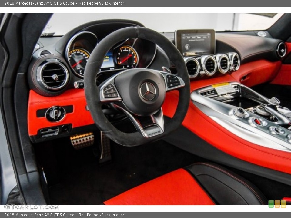 Red Pepper/Black Interior Front Seat for the 2018 Mercedes-Benz AMG GT S Coupe #124321526