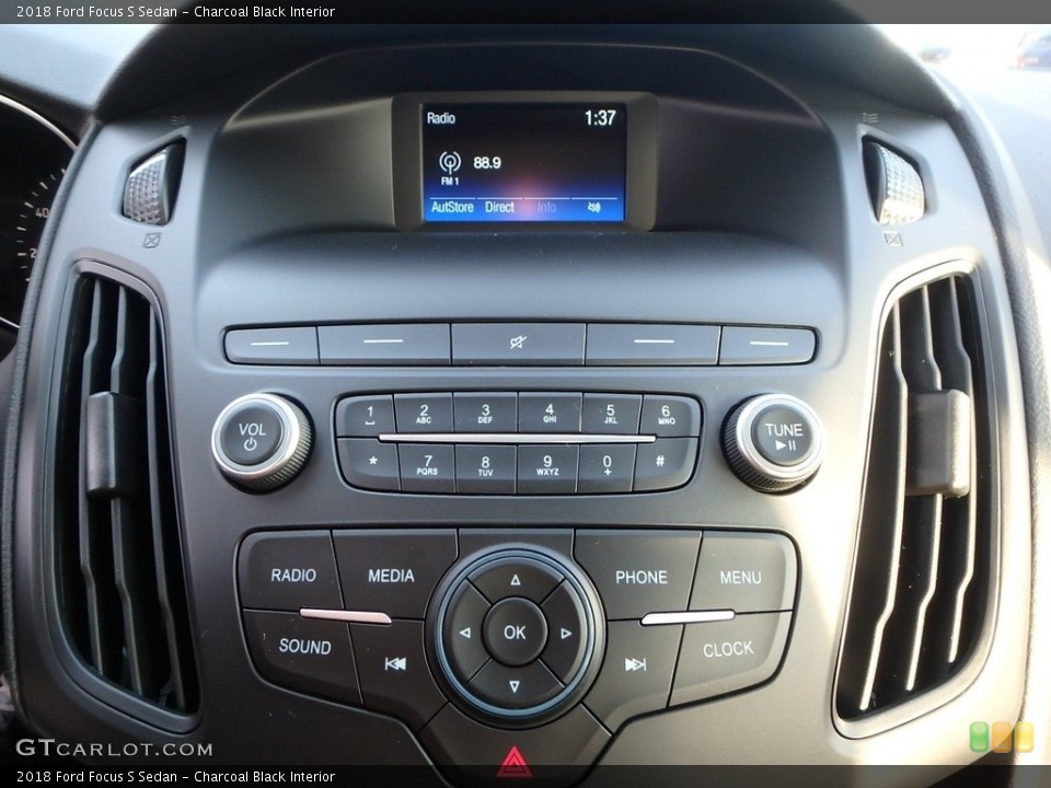 Charcoal Black Interior Controls for the 2018 Ford Focus S Sedan #124321697