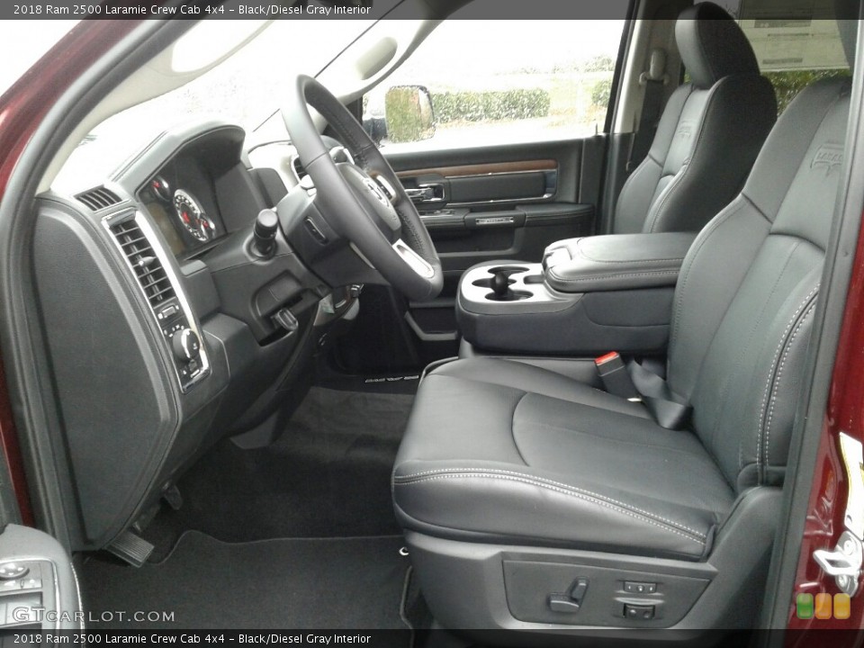 Black/Diesel Gray Interior Front Seat for the 2018 Ram 2500 Laramie Crew Cab 4x4 #124321760