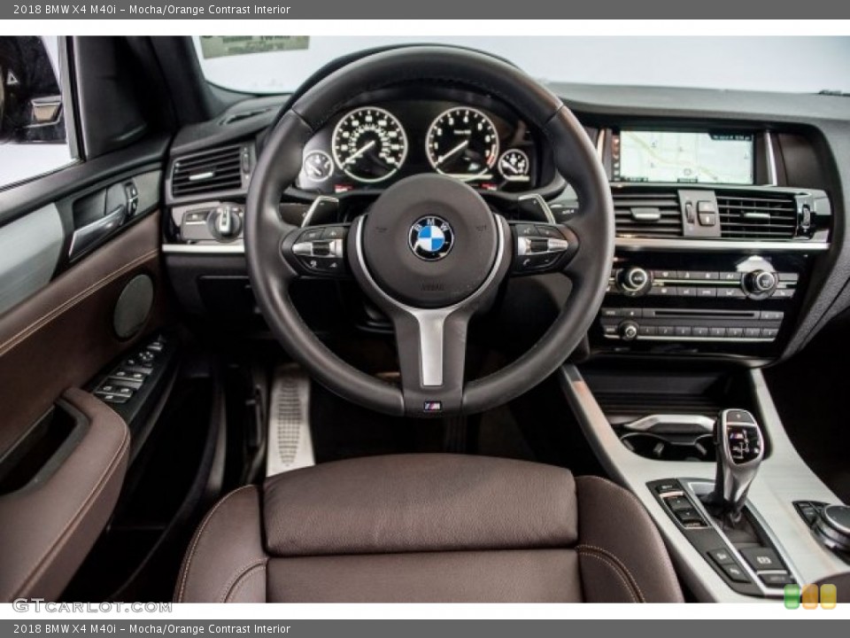 Mocha/Orange Contrast Interior Steering Wheel for the 2018 BMW X4 M40i #124330635