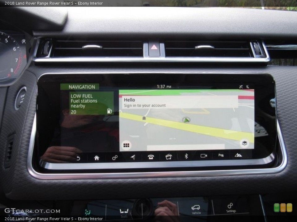 Ebony Interior Navigation for the 2018 Land Rover Range Rover Velar S #124340925