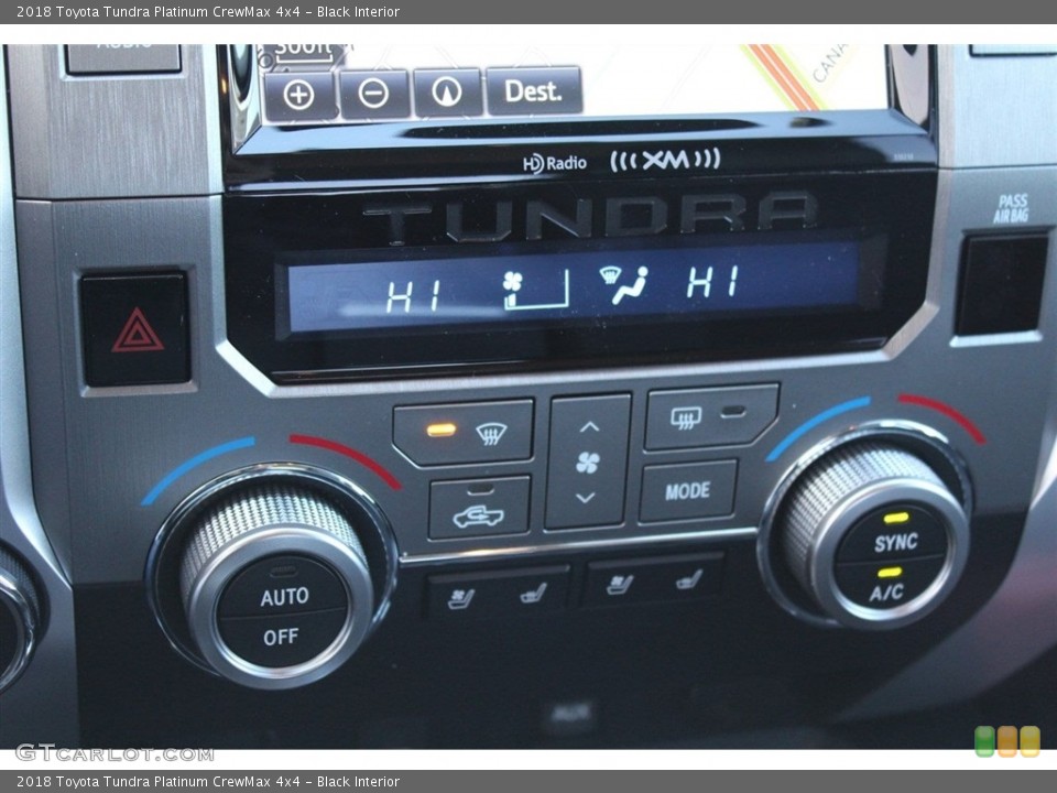 Black Interior Controls for the 2018 Toyota Tundra Platinum CrewMax 4x4 #124349639