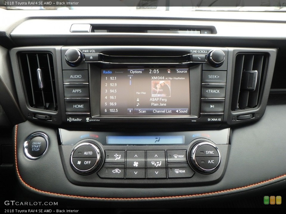 Black Interior Controls for the 2018 Toyota RAV4 SE AWD #124356907