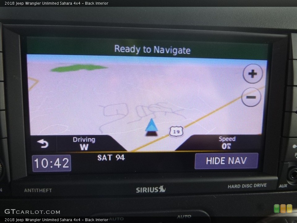 Black Interior Navigation for the 2018 Jeep Wrangler Unlimited Sahara 4x4 #124357423