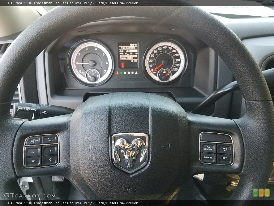 Black/Diesel Gray Interior Steering Wheel for the 2018 Ram 2500 Tradesman Regular Cab 4x4 Utility #124385065