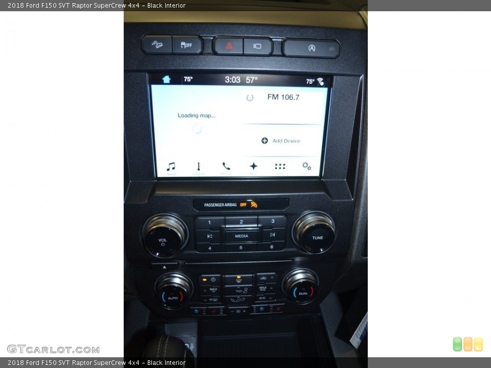 Black Interior Controls for the 2018 Ford F150 SVT Raptor SuperCrew 4x4 #124386670